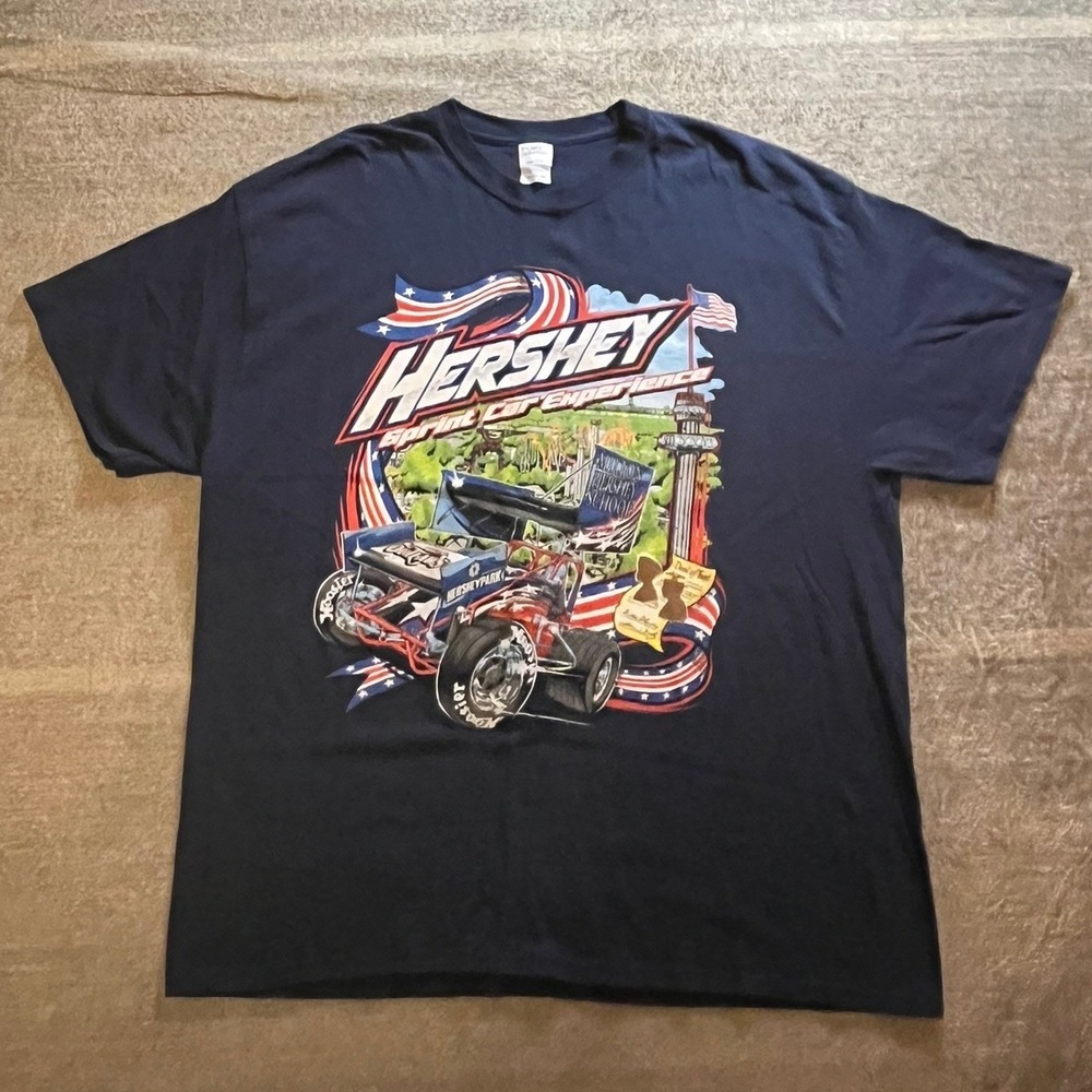 Port & Company Hershey Sprint Car Experience T-Shirt 2XL World of Outlaws Navy